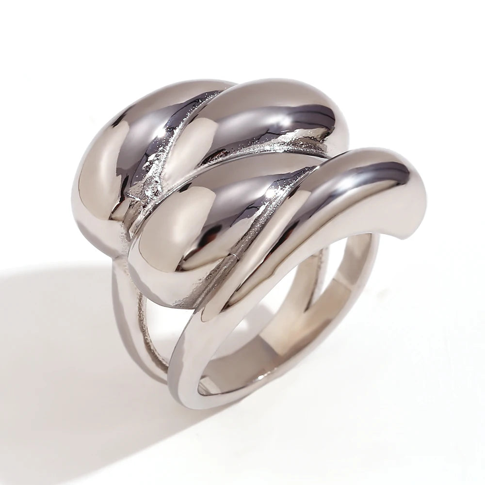 Bold Water Drop Statement Ring
