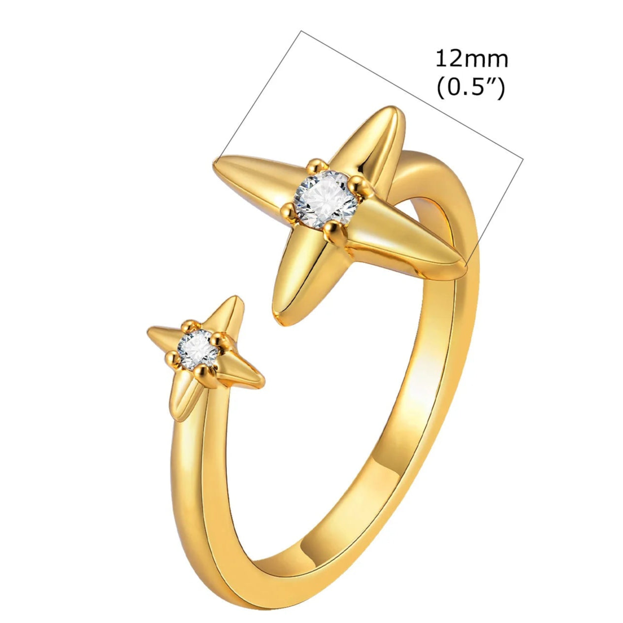 Four-Pointed Star Statement Ring