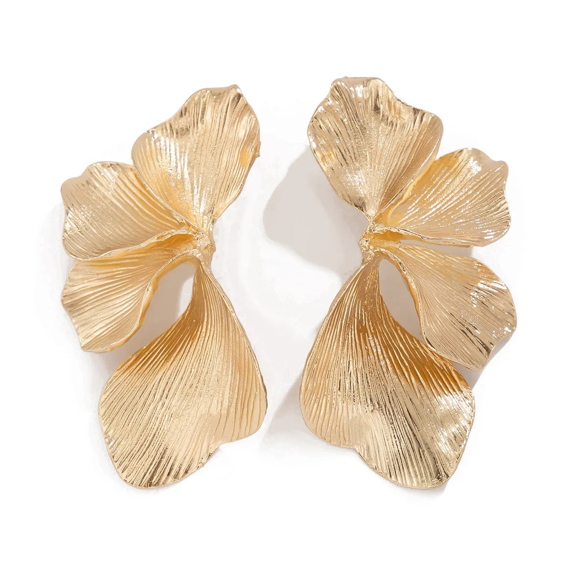 Floral Metal Stud Earrings
