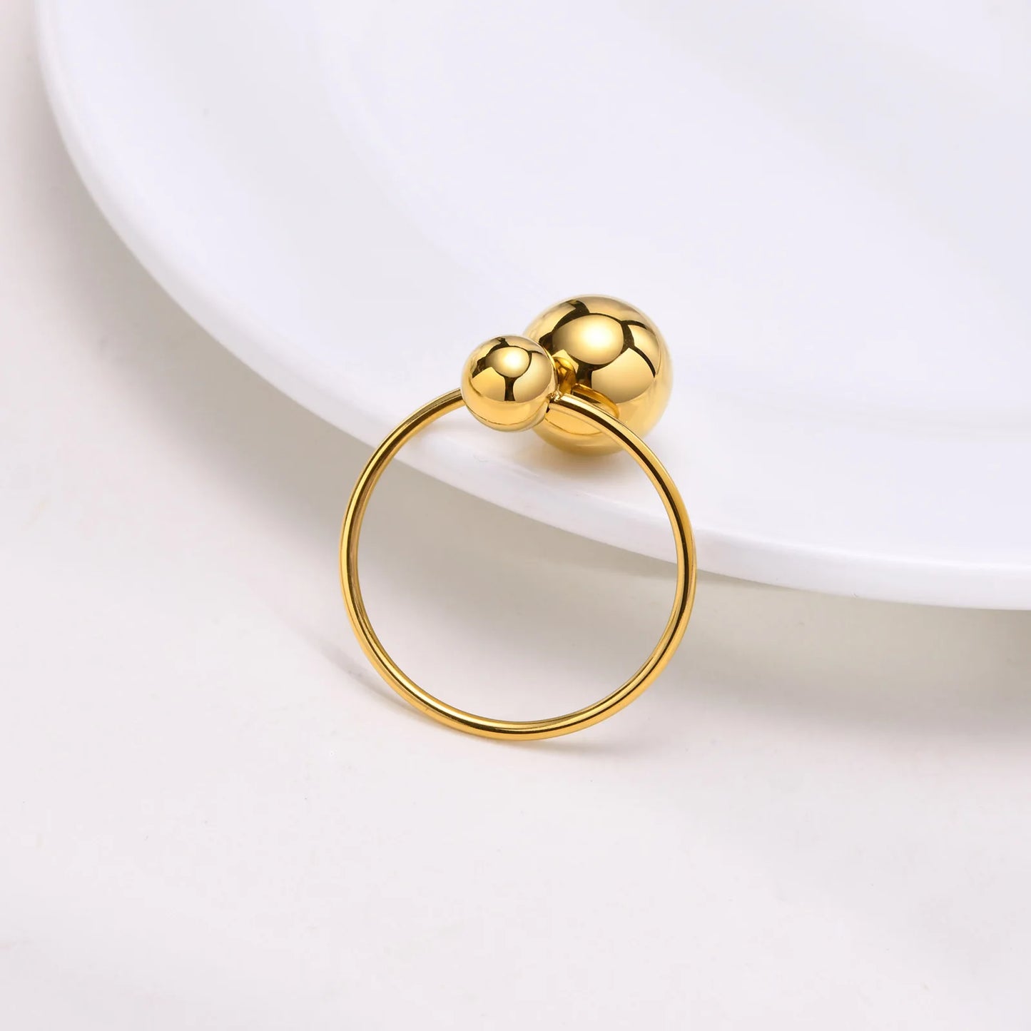Minimalist Double Ball Statement Ring