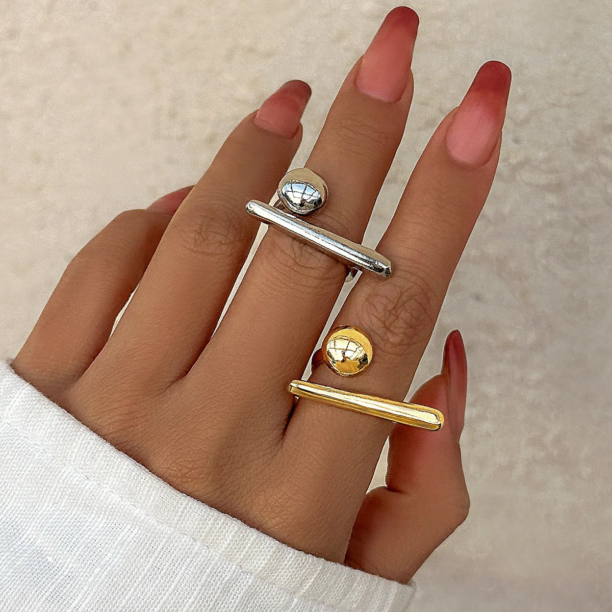 Minimalist Geometric Knuckle Ring