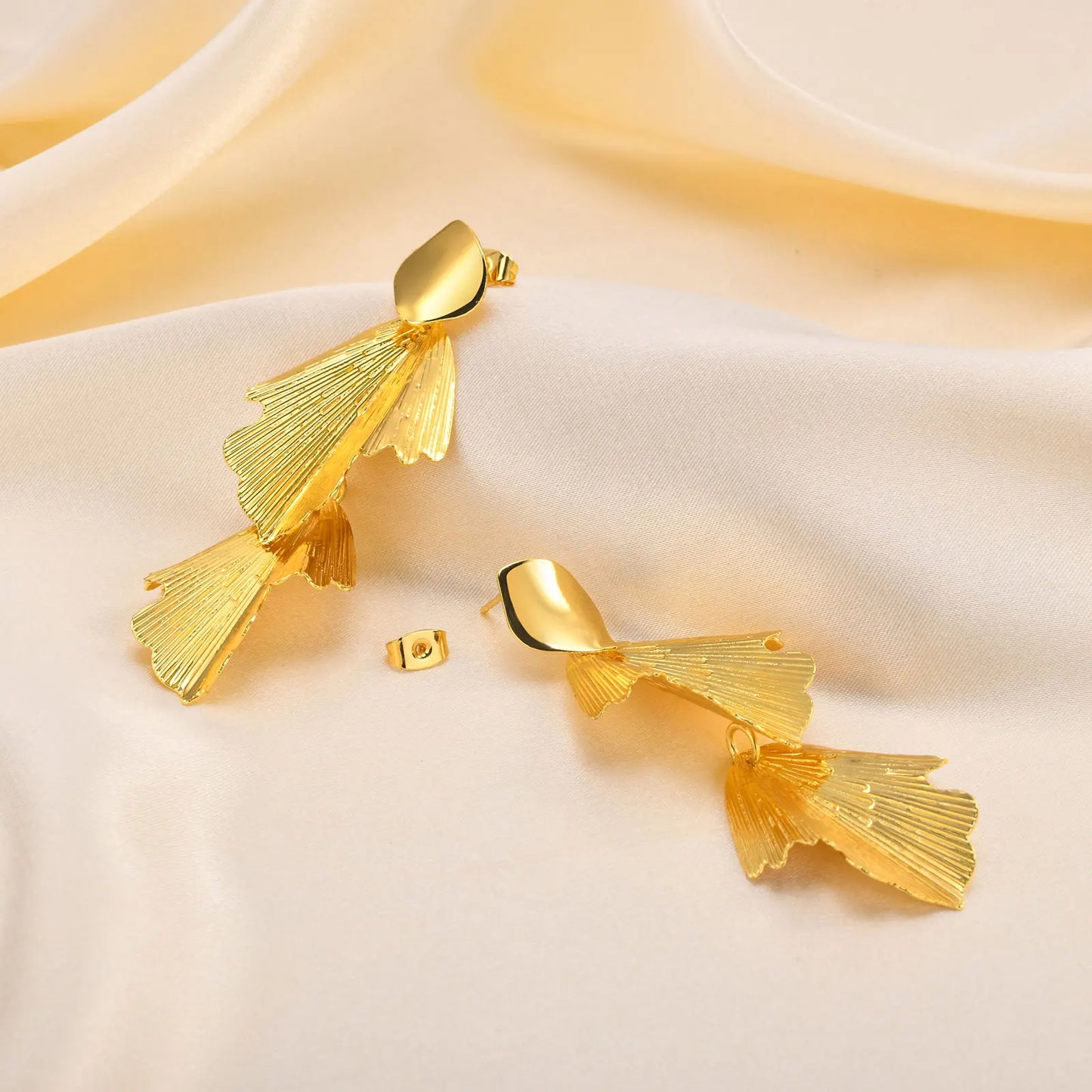 Geometric Leaf Dangle Earrings