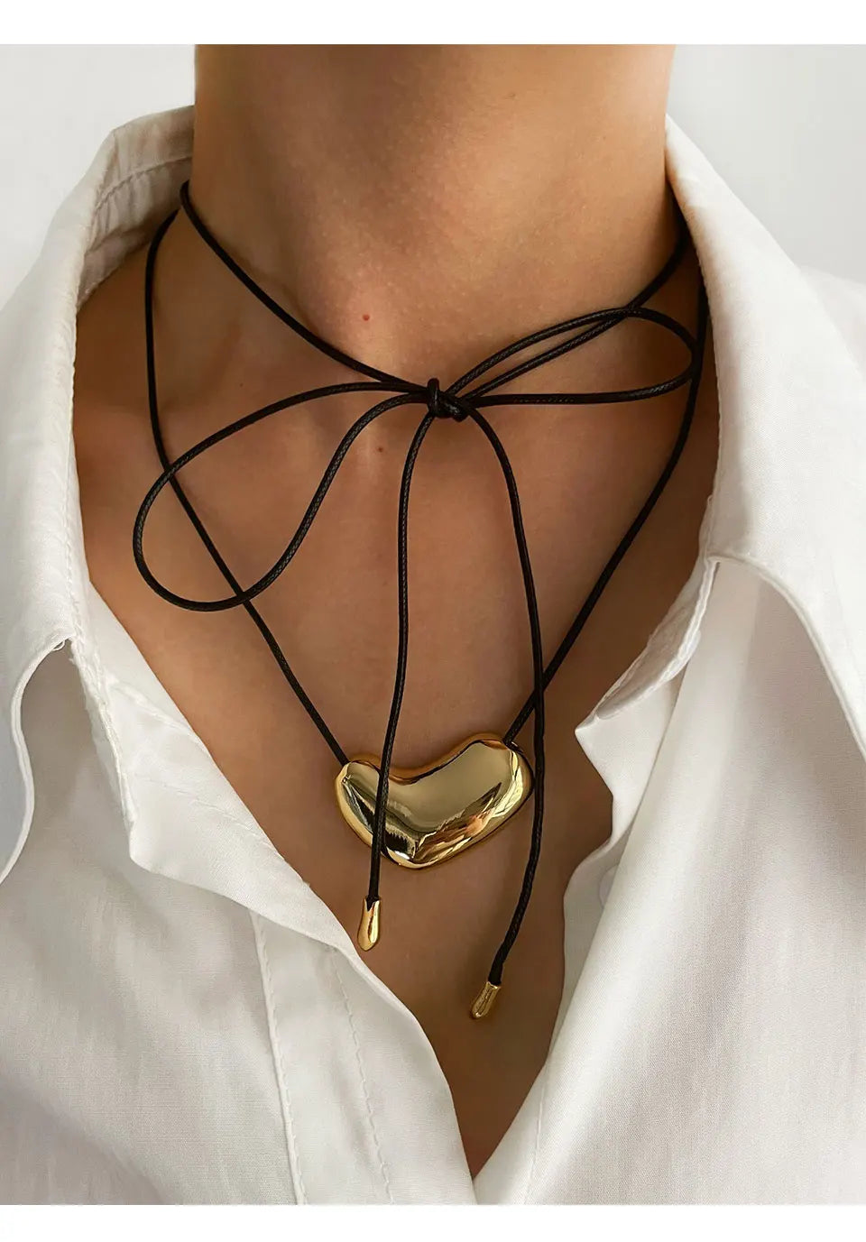 Bold Gothic Heart Pendant Necklace