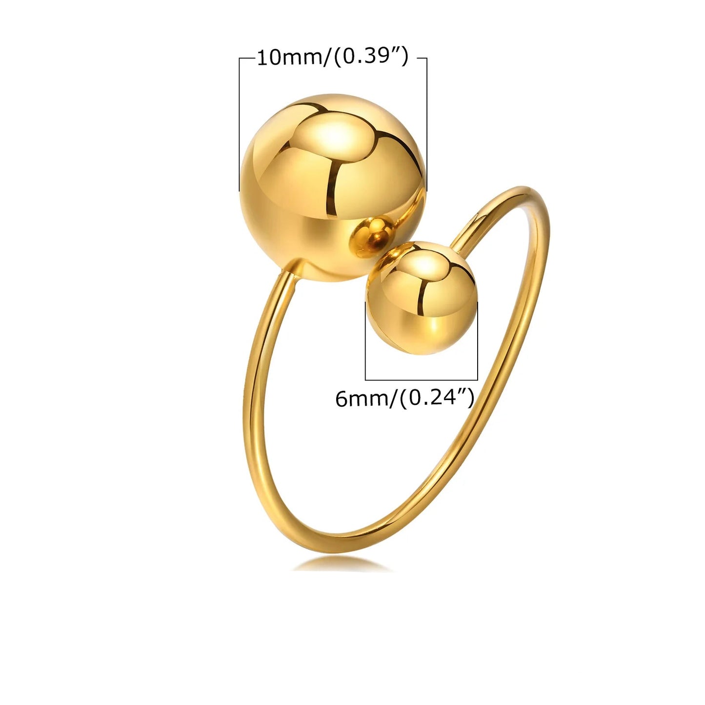 Minimalist Double Ball Statement Ring