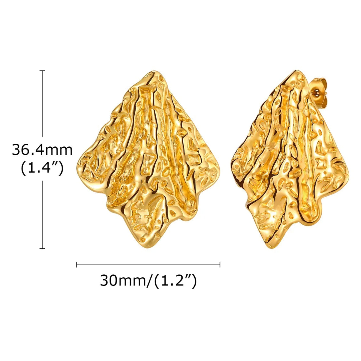 Chunky Hammered Stud Earrings