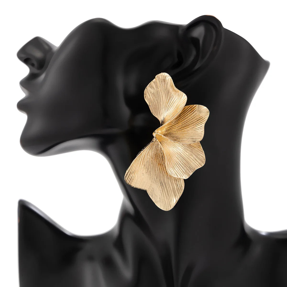 Floral Metal Stud Earrings