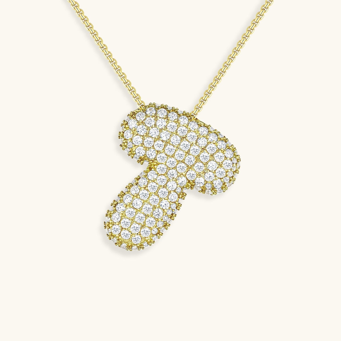 Elegant Bubble Initial Diamond Look Necklace