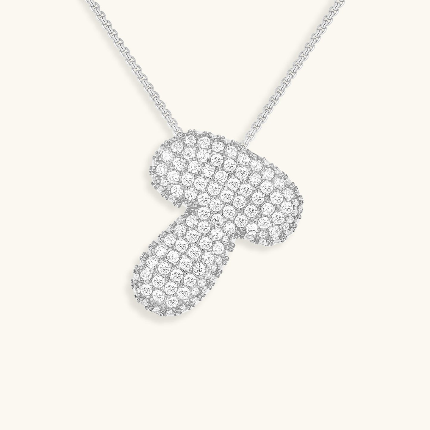 Elegant Bubble Initial Diamond Look Necklace