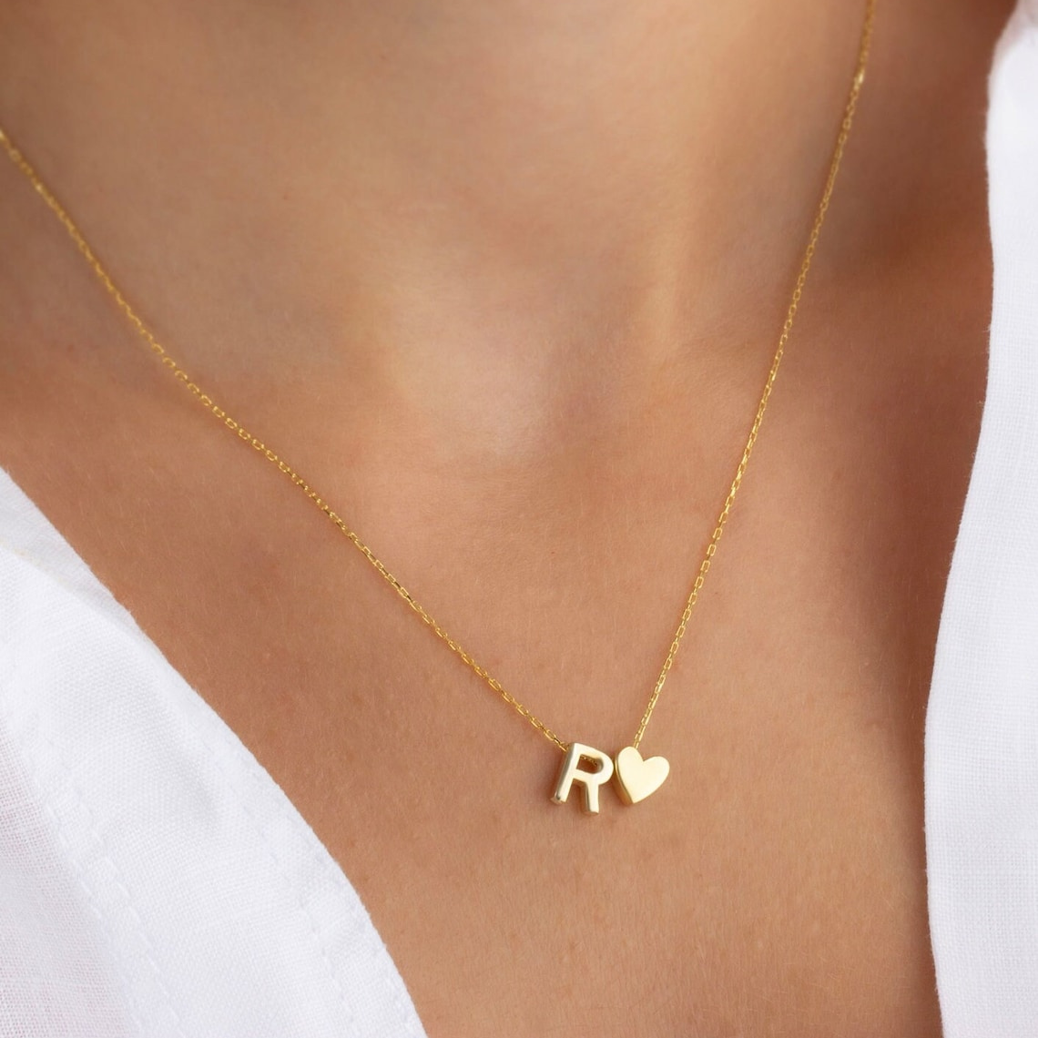 Personalized Initial Heart Necklace