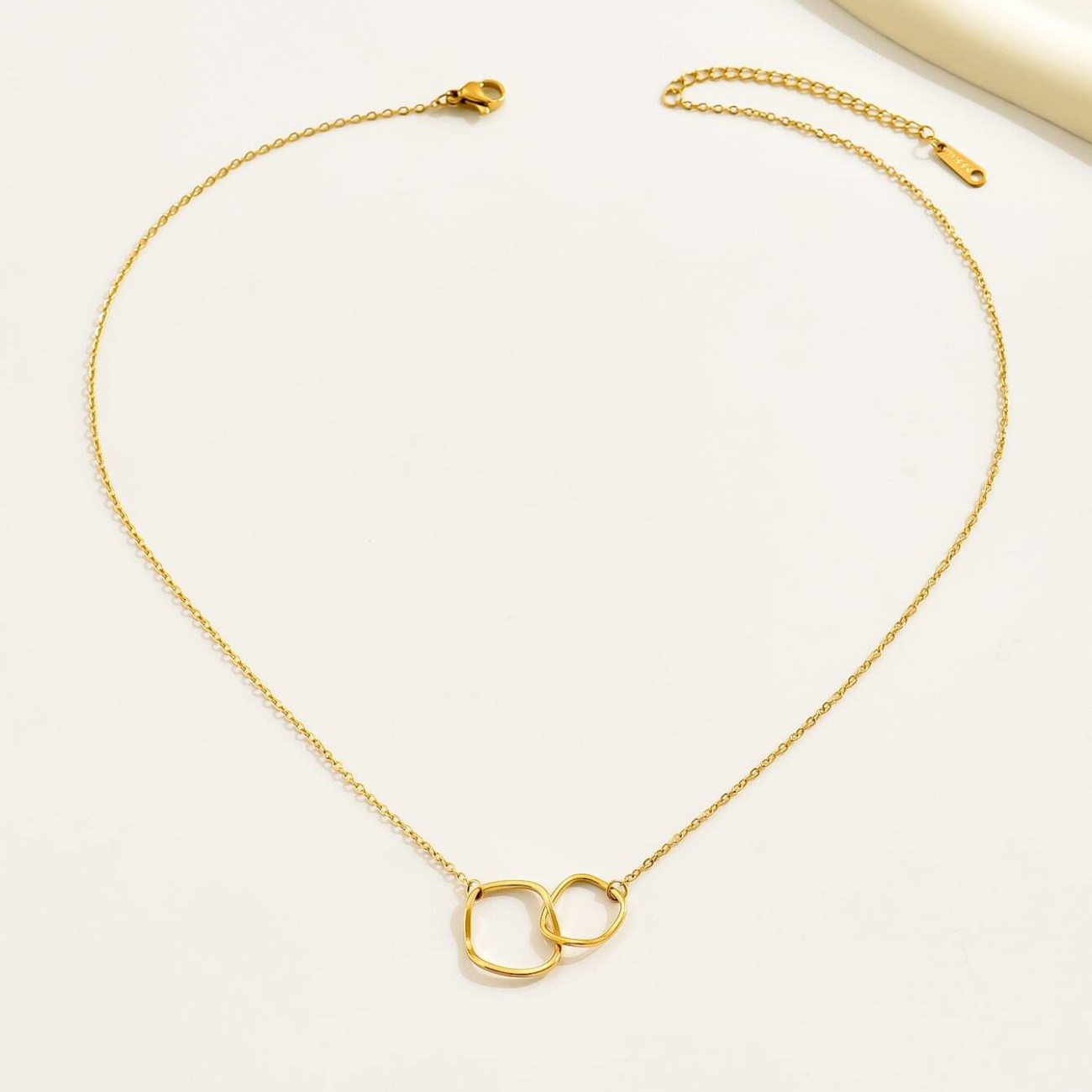 Interlocking Double-Loop Pendant Necklace