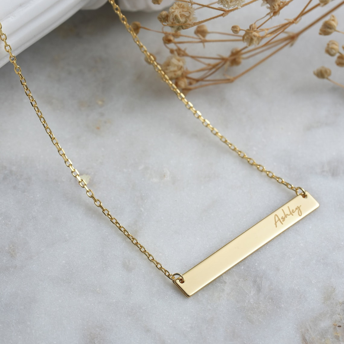 Personalized Name Bar Necklace