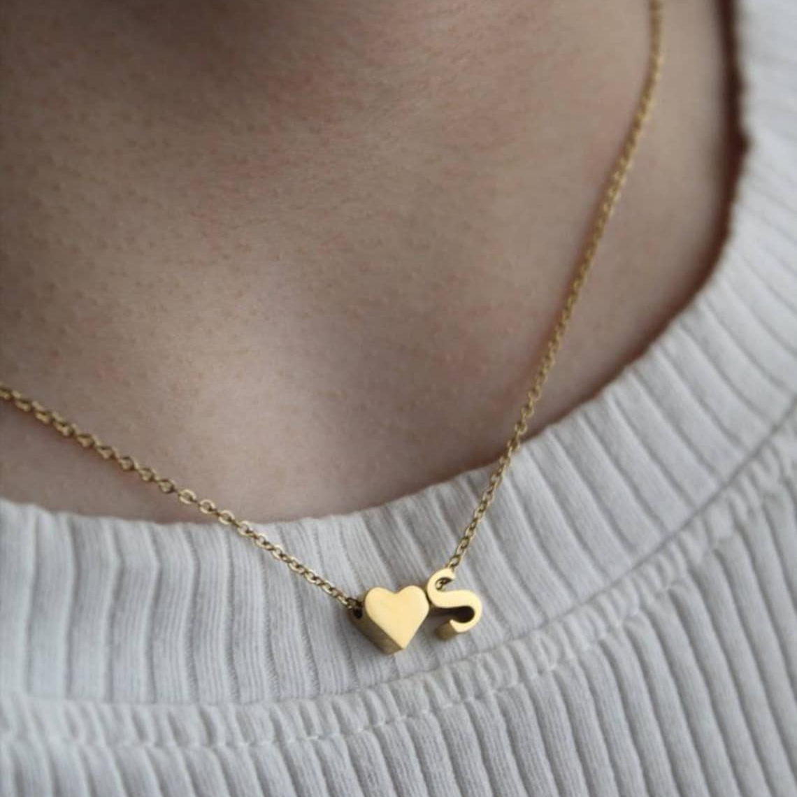 Personalized Initial Heart Necklace