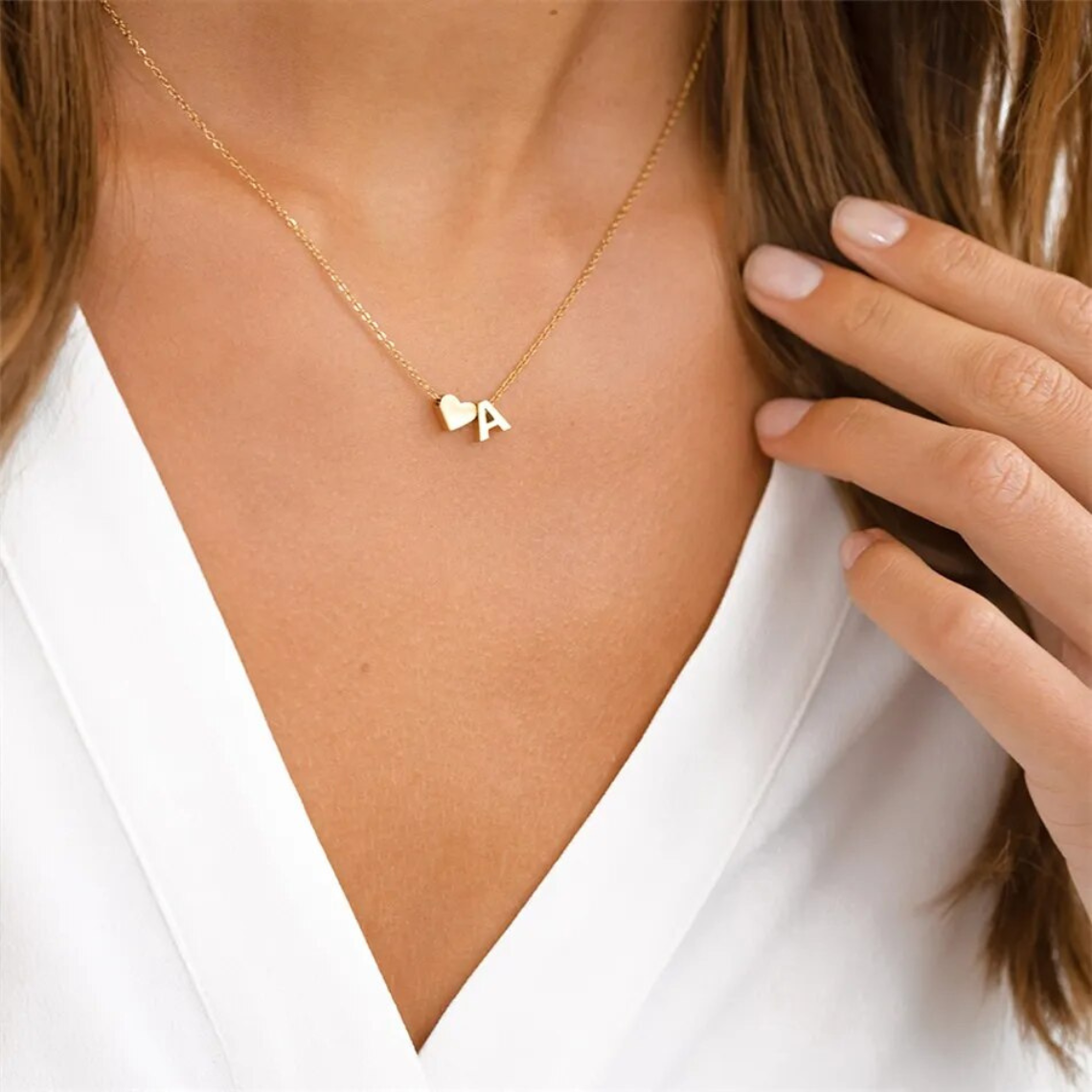 Personalized Initial Heart Necklace