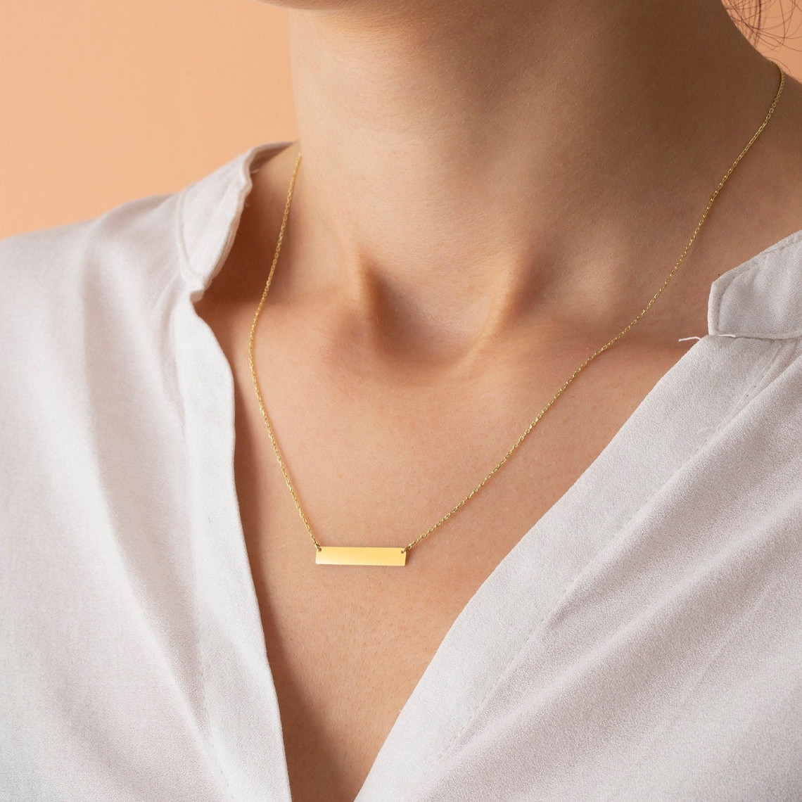 Personalized Name Bar Necklace
