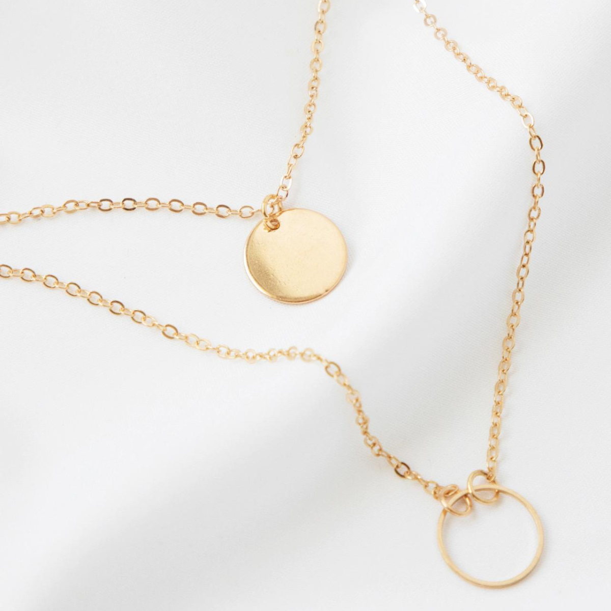 Elegant Round Pendant with Layered Sophisticated Necklace
