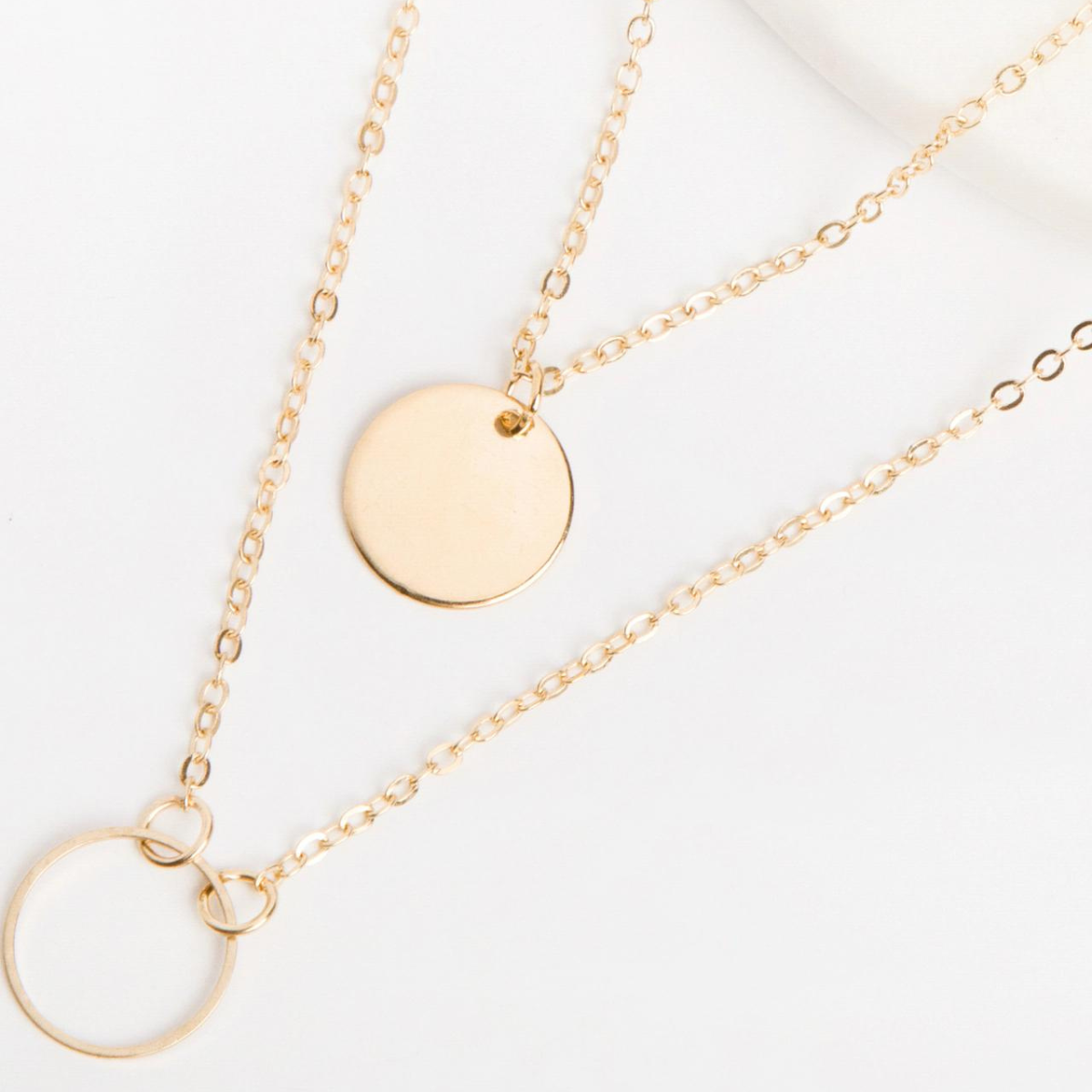 Elegant Round Pendant with Layered Sophisticated Necklace