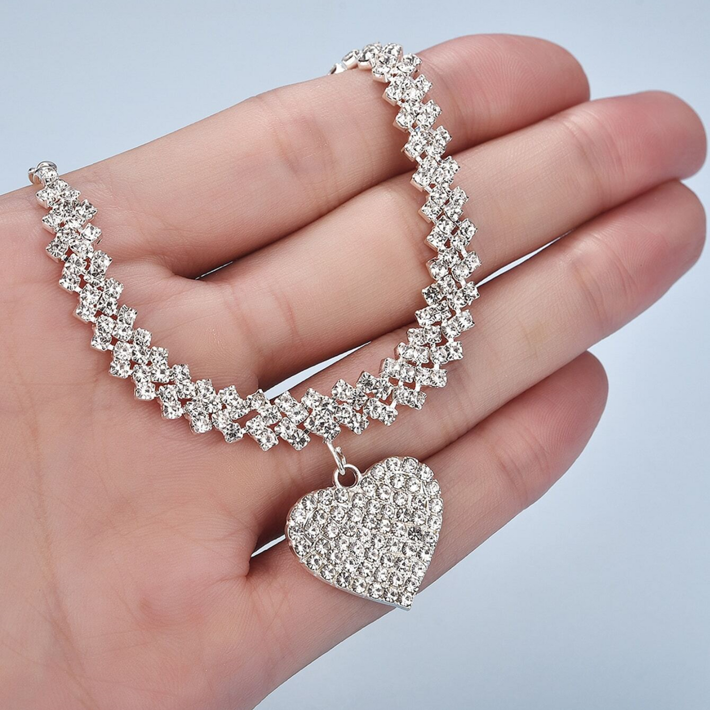 Elegant Zirconia Inlay Double Tennis Necklace