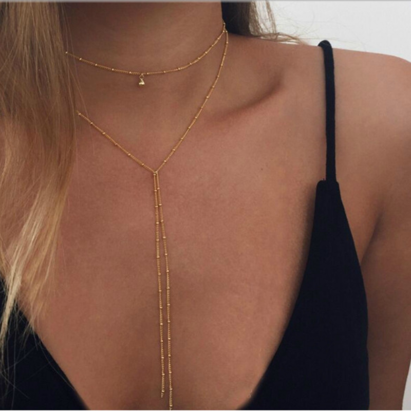 Vintage Retro Pearl Collarbone Chain