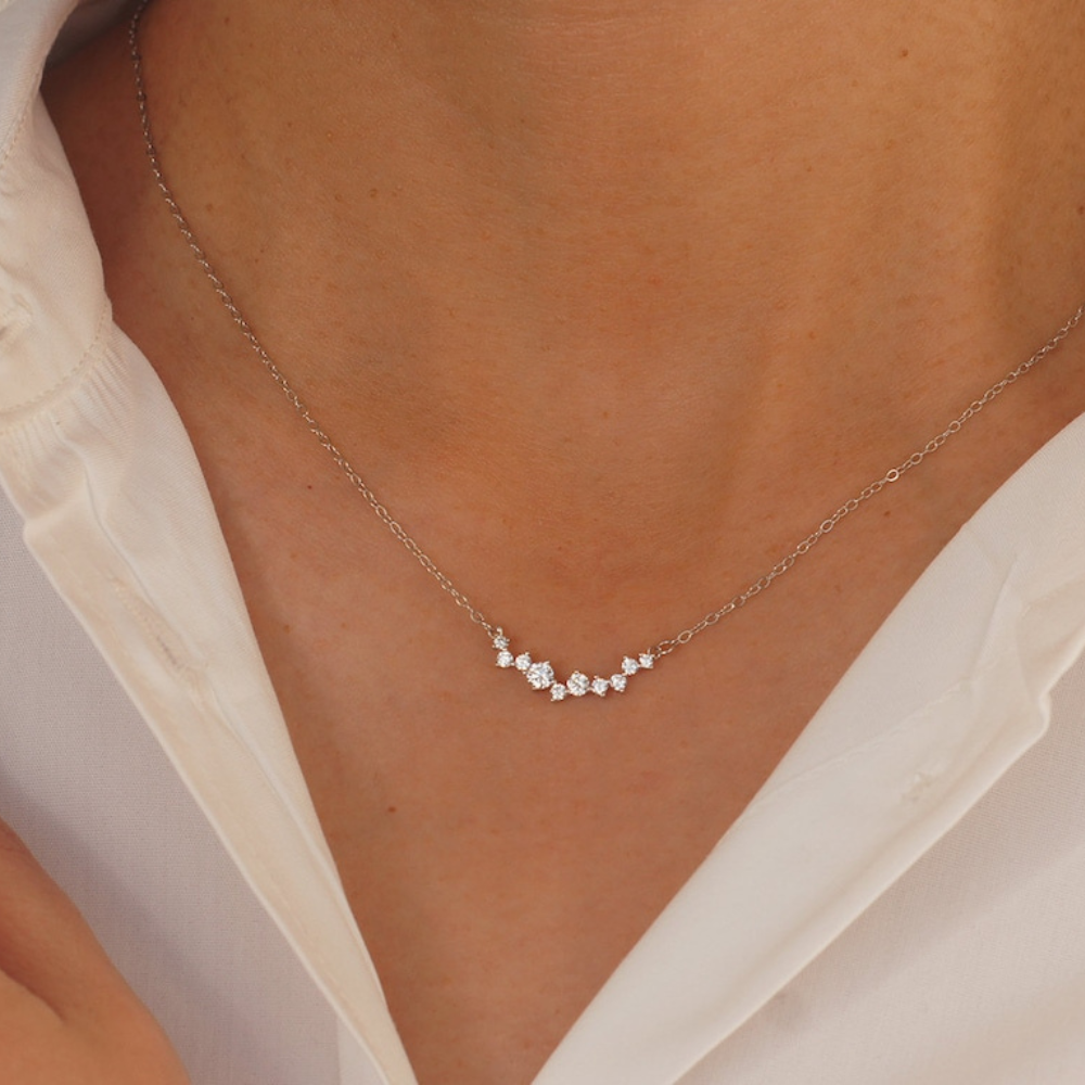 Diamond Smile Delicate Sparkling Diamond Necklace