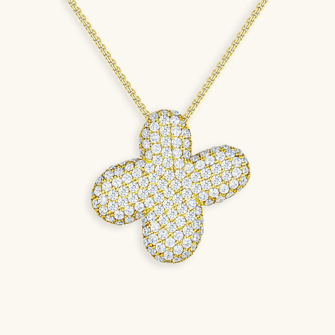 Elegant Bubble Initial Diamond Look Necklace