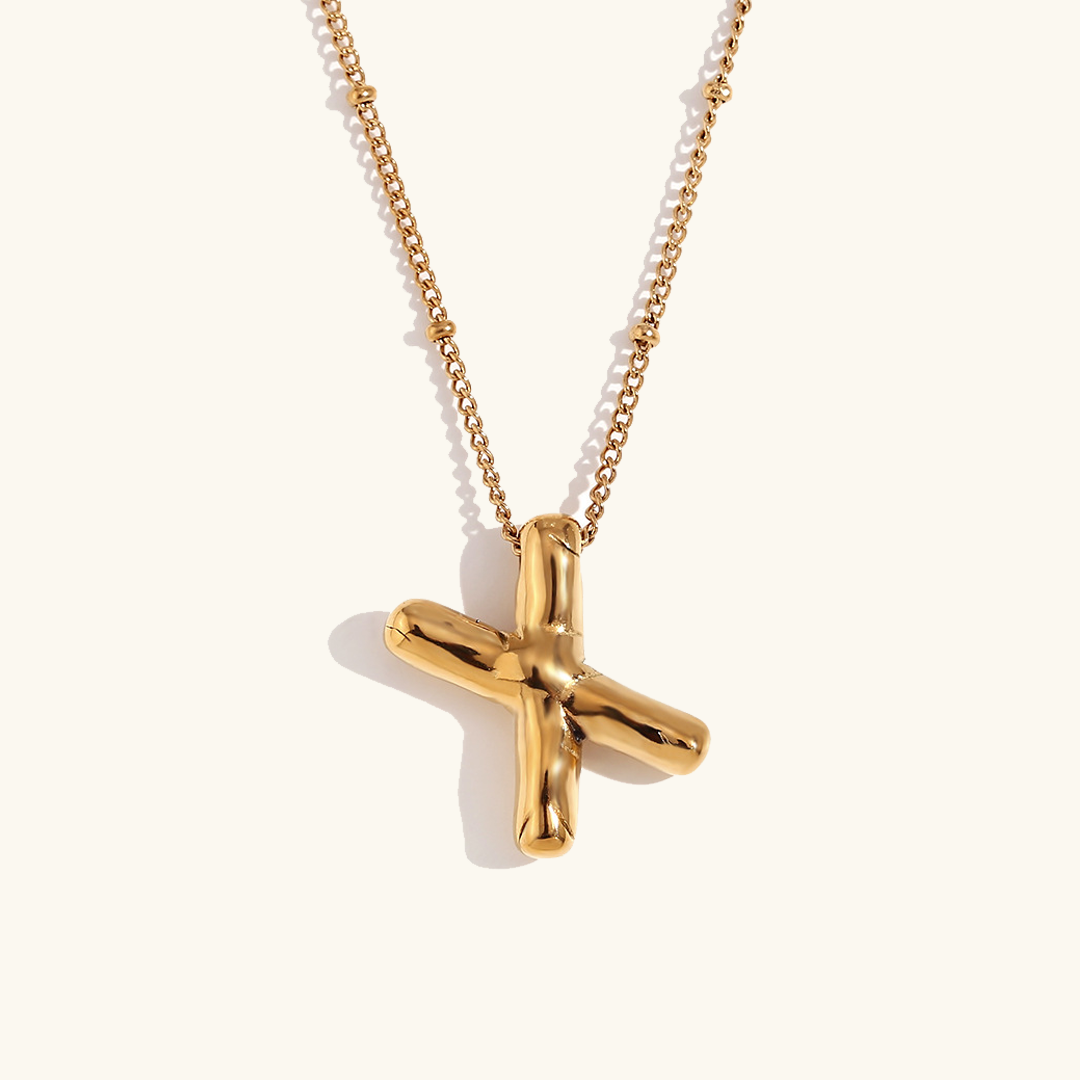 Personalized Gold Ball d'Or Initial Necklace
