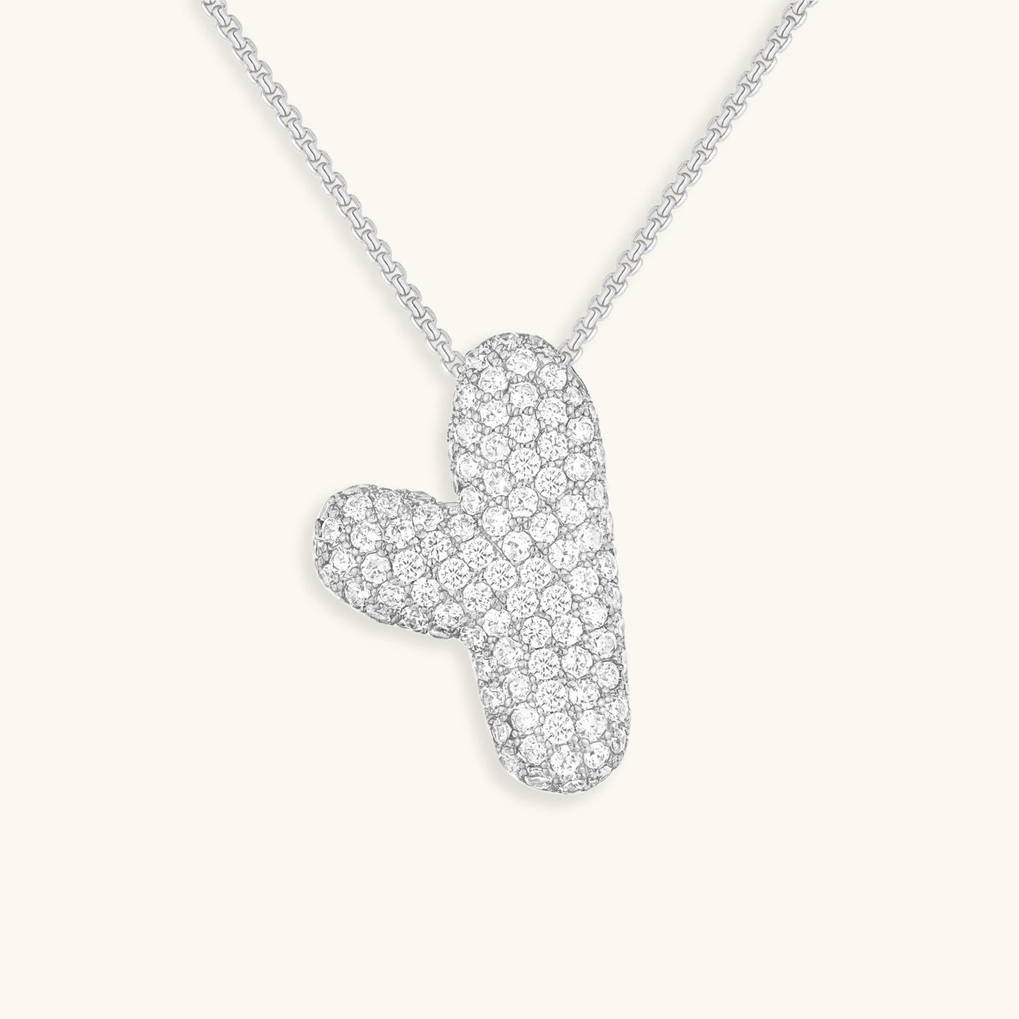 Elegant Bubble Initial Diamond Look Necklace