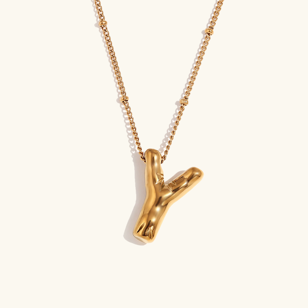 Personalized Gold Ball d'Or Initial Necklace