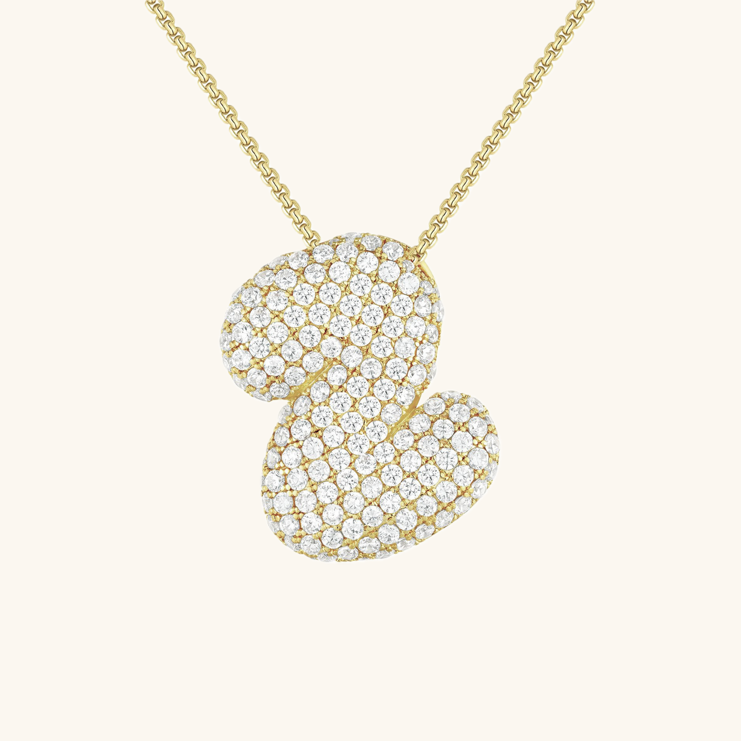 Elegant Bubble Initial Diamond Look Necklace