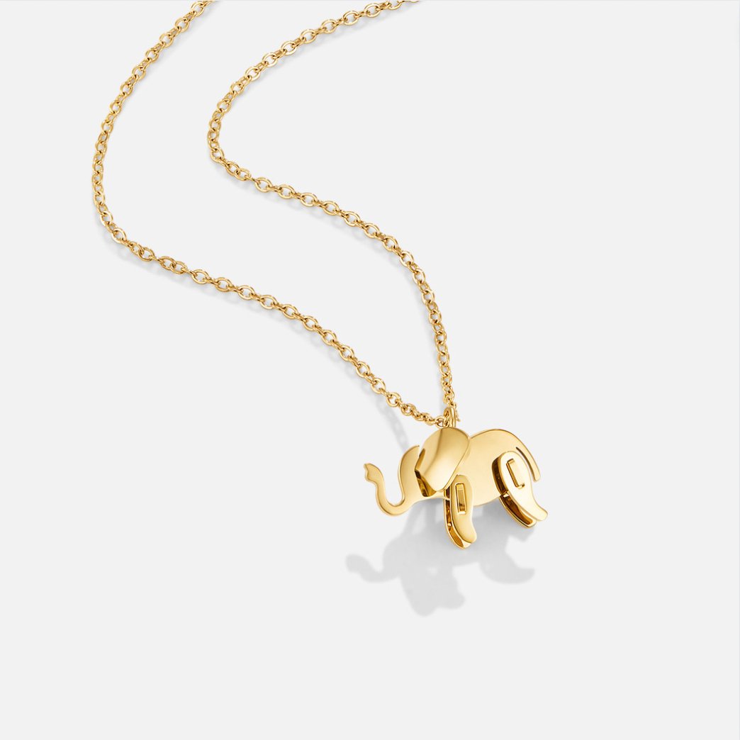Elegant Gold Elephant Necklace