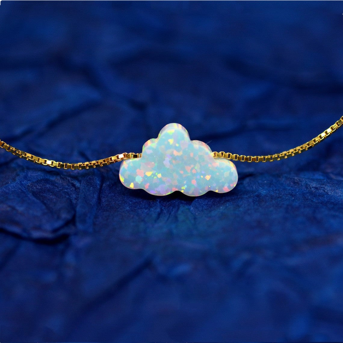 Elegant Cloud Opal With Charming Cloud Pendant Necklace