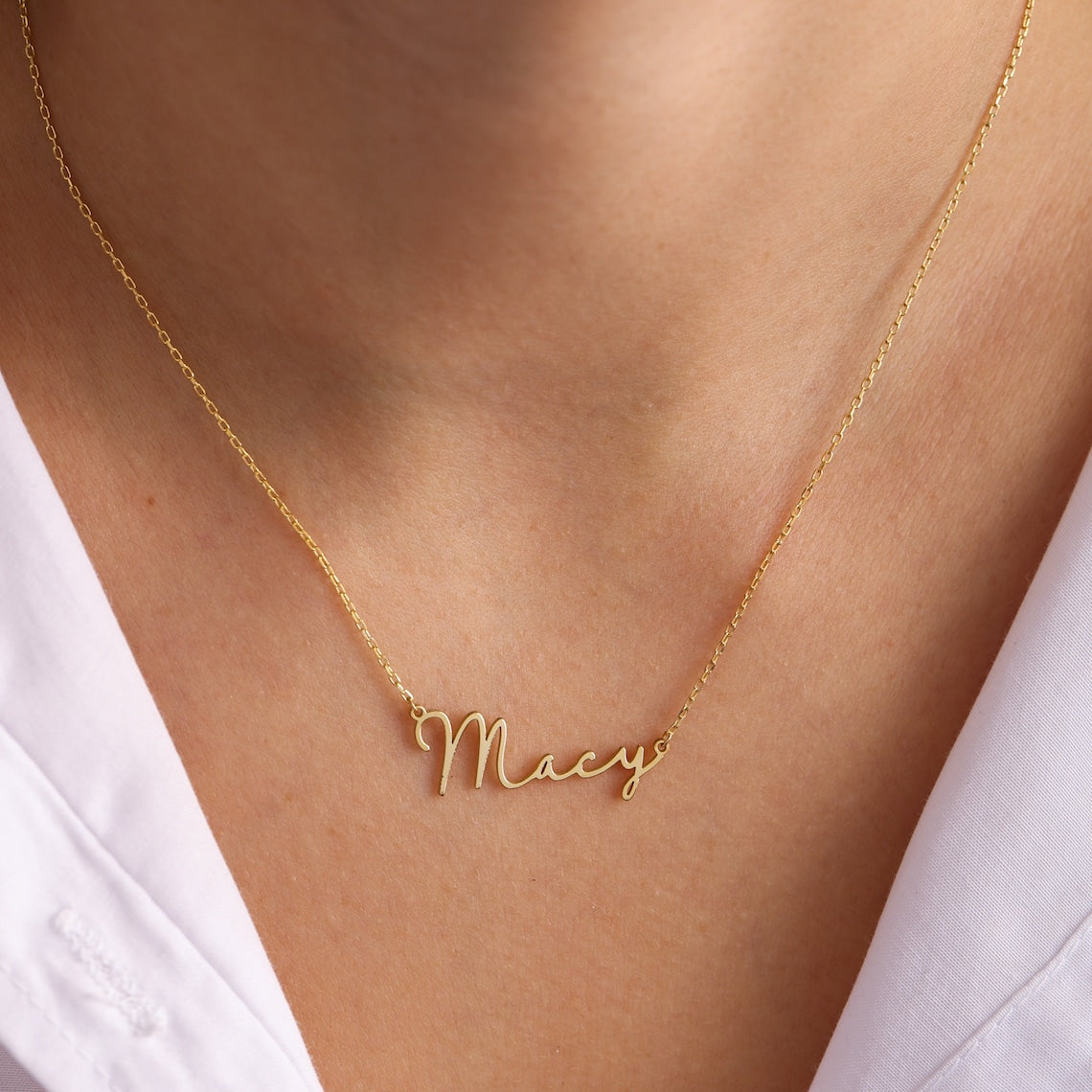 Personalized Frosted Letter Signature Necklace