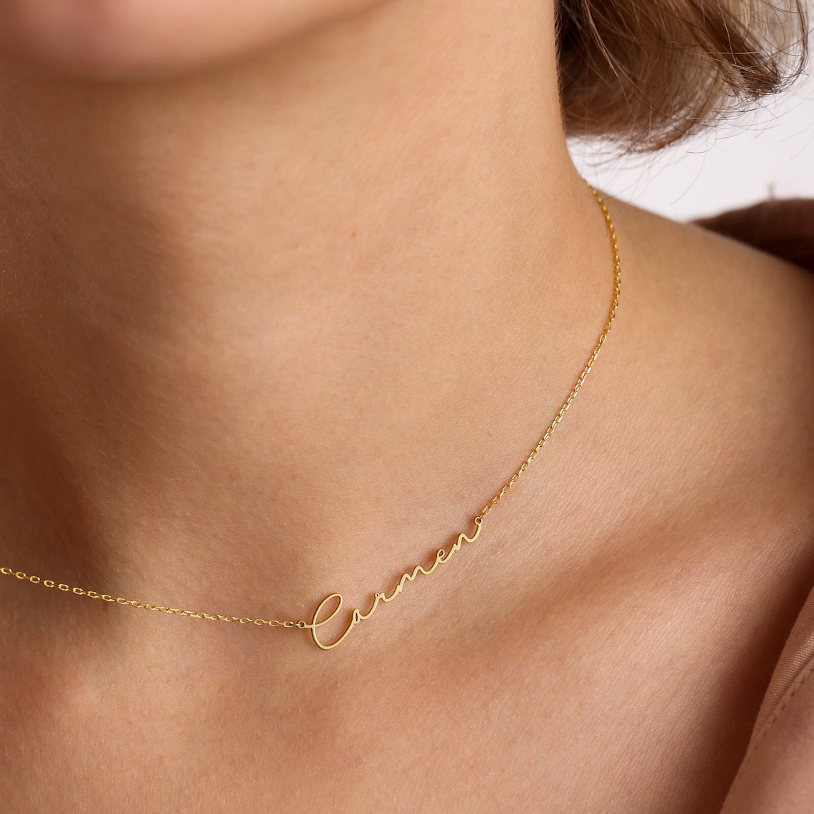 Personalized Frosted Letter Signature Necklace