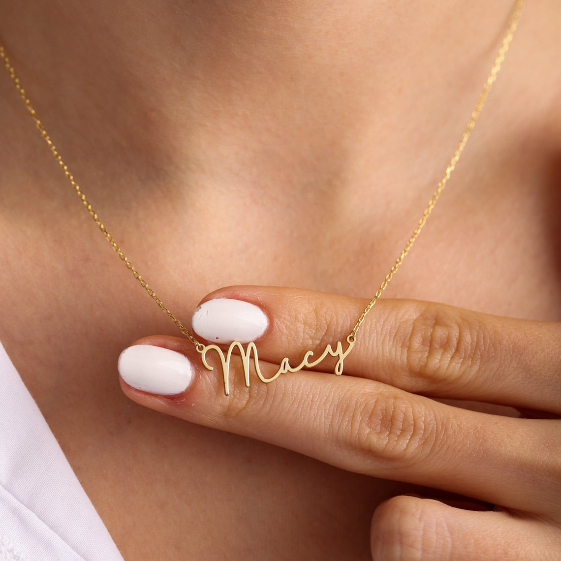 Personalized Frosted Letter Signature Necklace