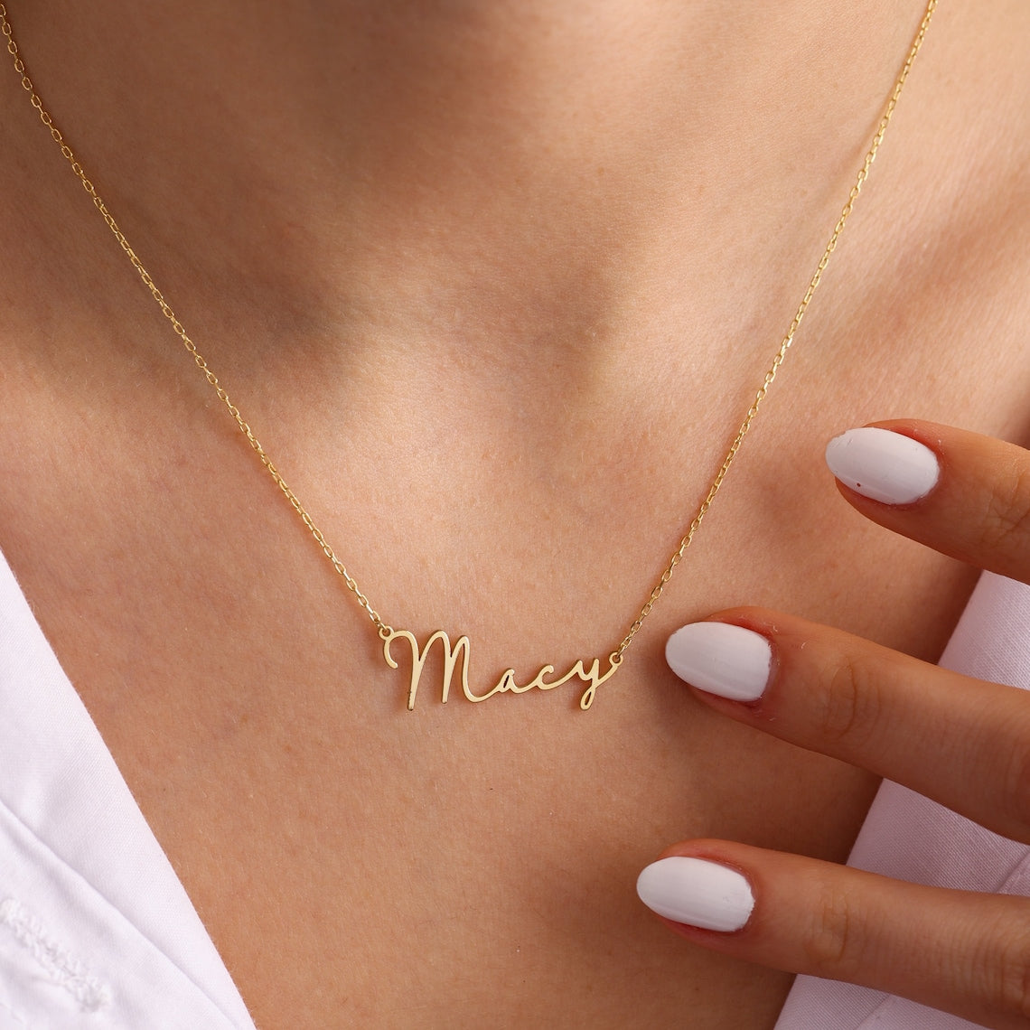 Personalized Frosted Letter Signature Necklace