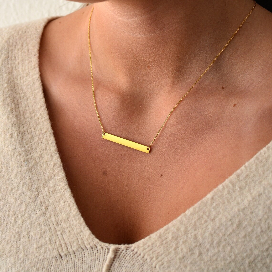 Personalized Name Bar Necklace