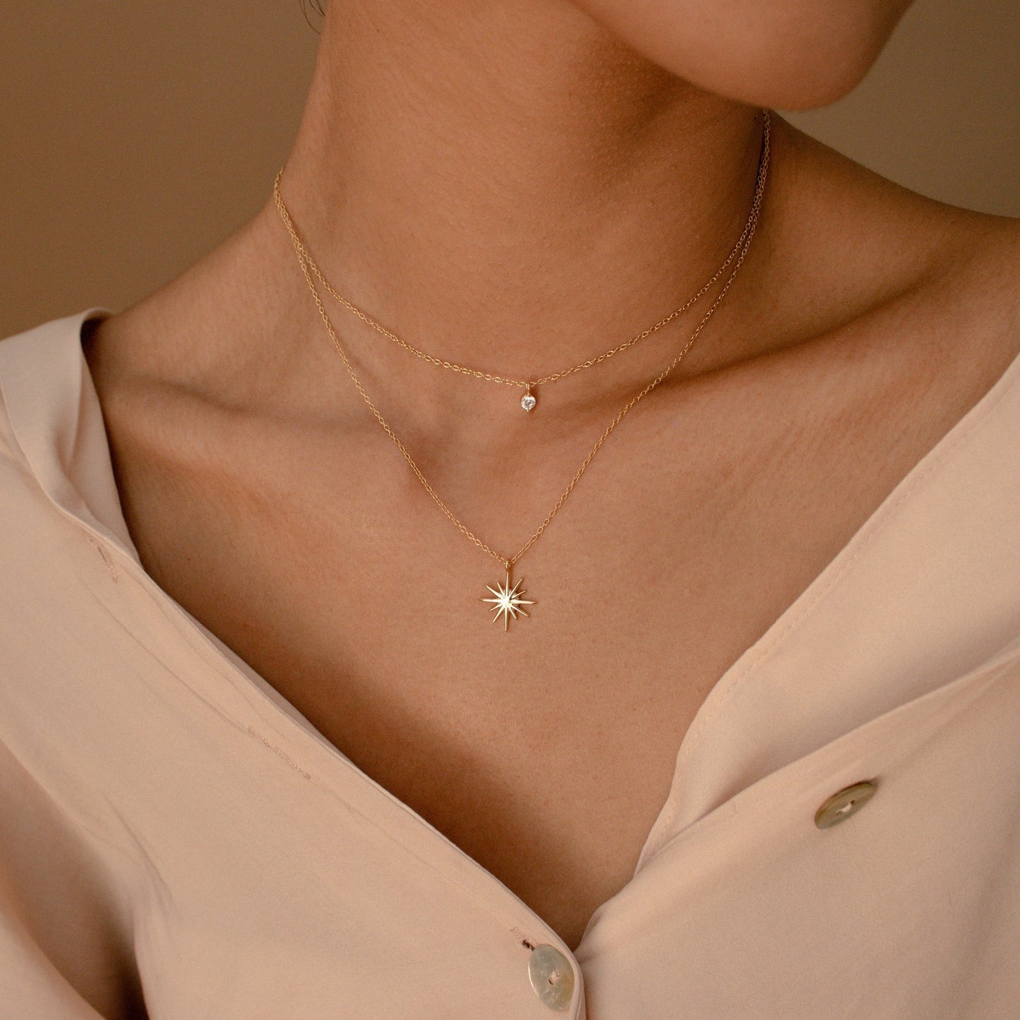 Double-Layered Starburst Duo Necklace