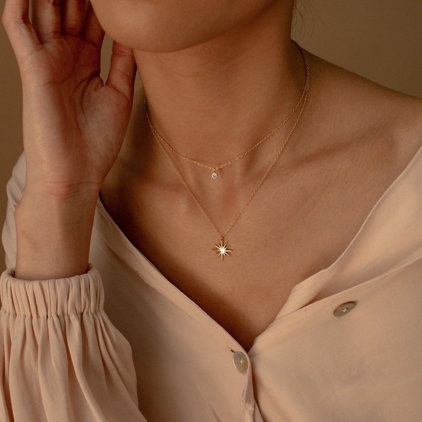 Double-Layered Starburst Duo Necklace