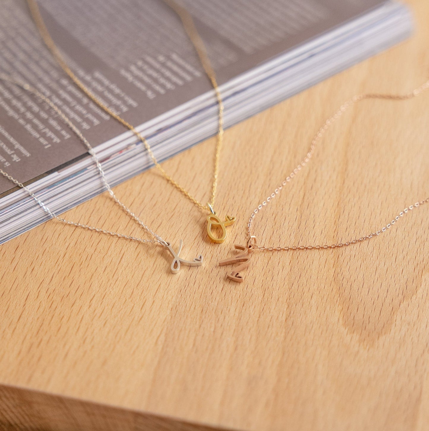 Personalized Heart Letter Necklace