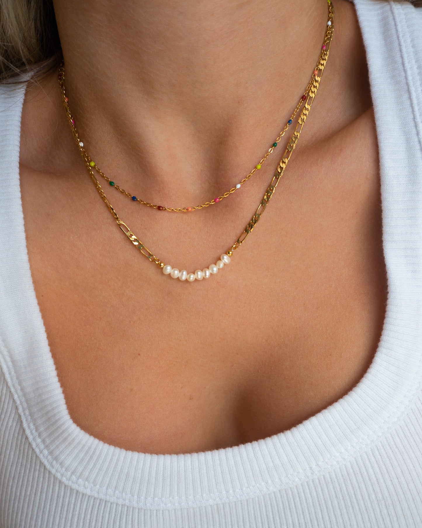 Alba Elegant Rainbow & Gold Necklace