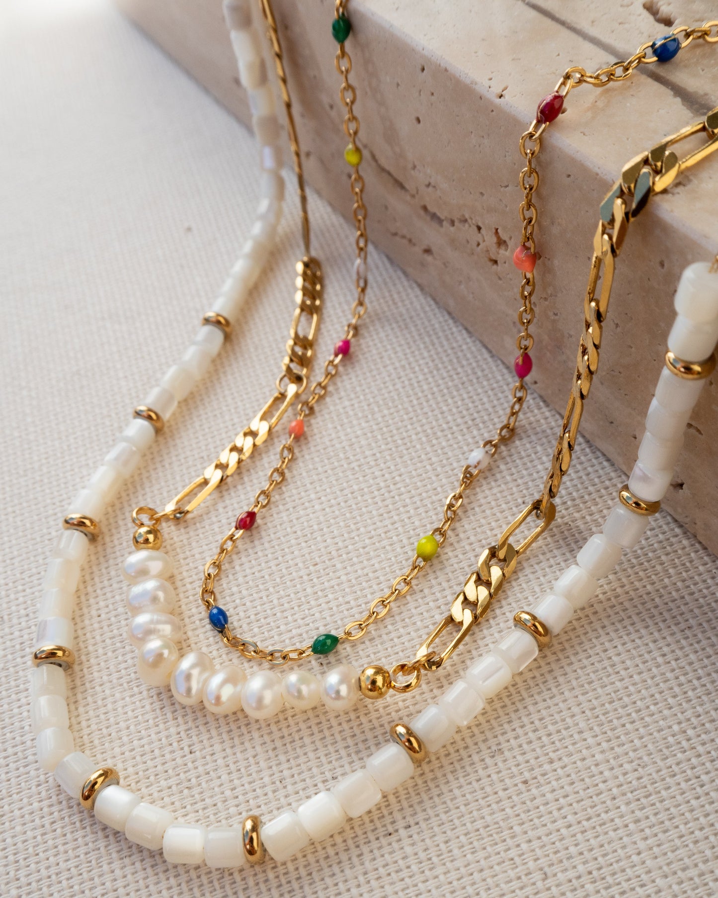 Alba Elegant Rainbow & Gold Necklace