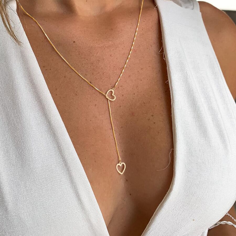Heart Teardrop Delicate Gold Necklace