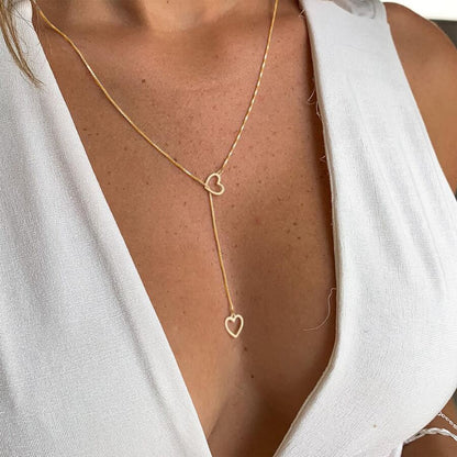 Heart Teardrop Delicate Gold Necklace