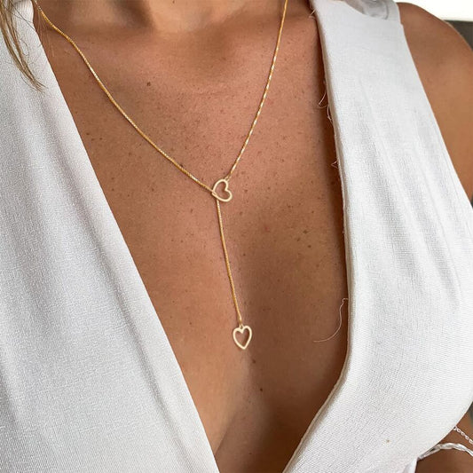 Heart Teardrop Delicate Gold Necklace