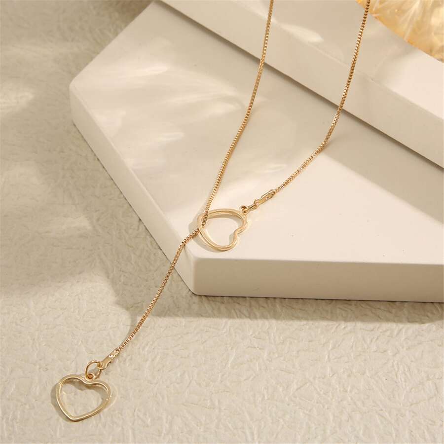 Heart Teardrop Delicate Gold Necklace