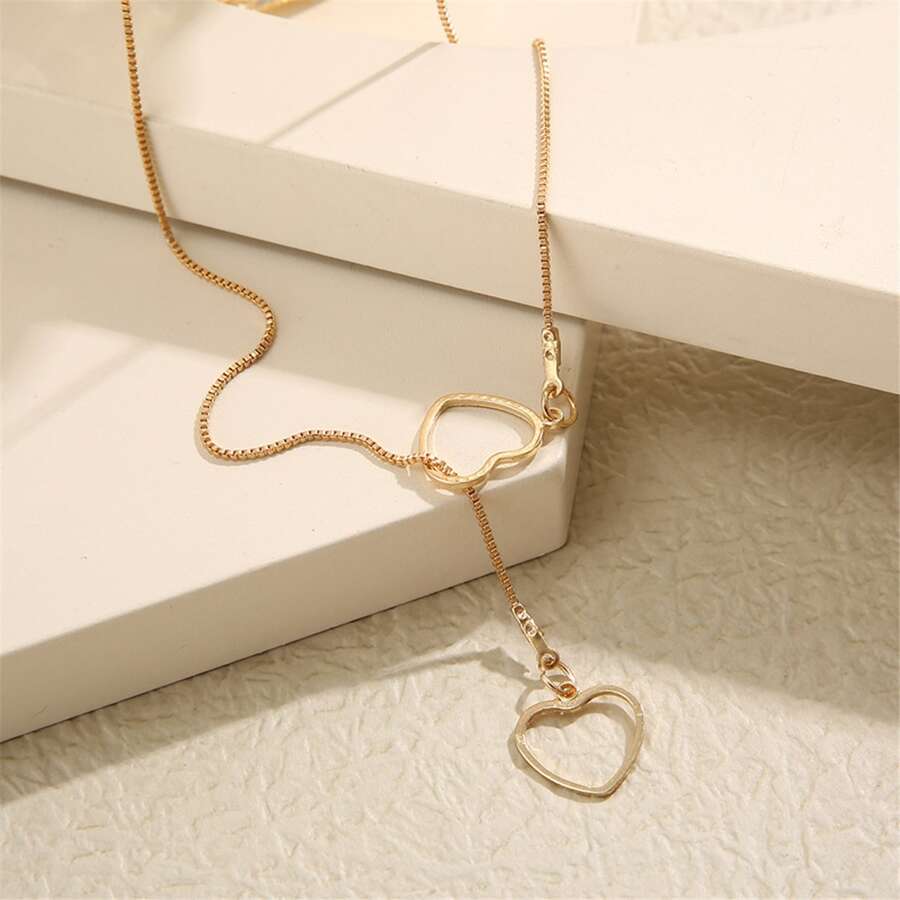 Heart Teardrop Delicate Gold Necklace