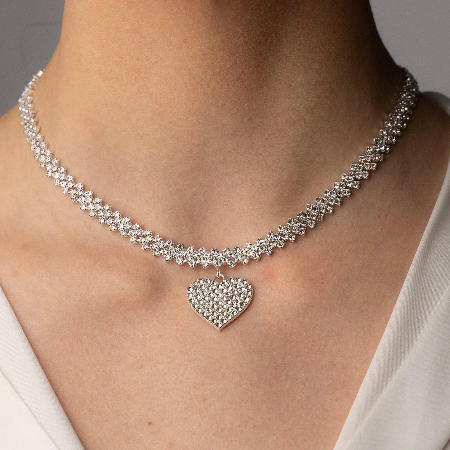 Elegant Zirconia Inlay Double Tennis Necklace