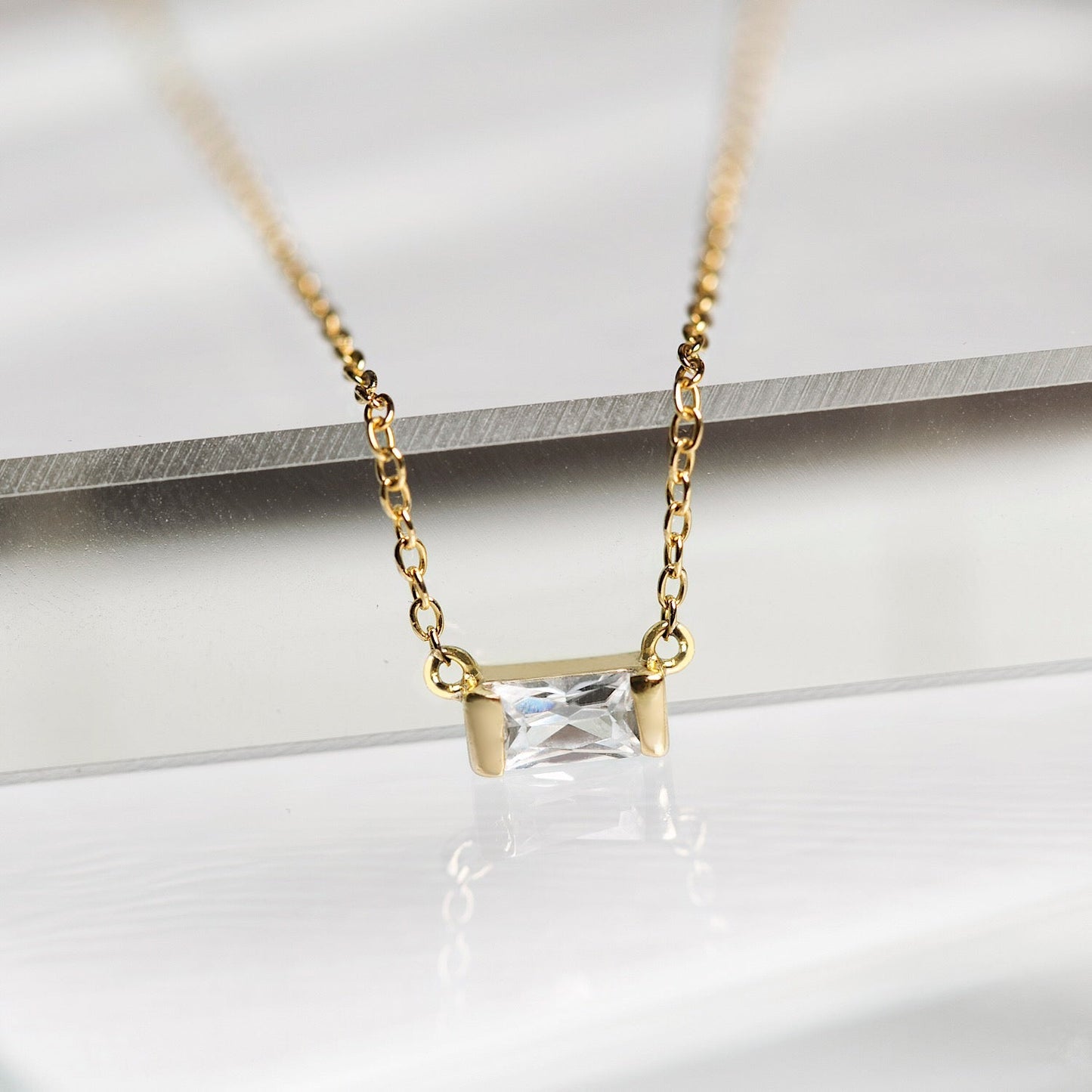 Amere Pearl Baguette Necklace