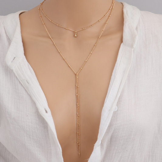Vintage Retro Pearl Collarbone Chain