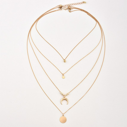 Elegant Layered Moon Boho Necklace