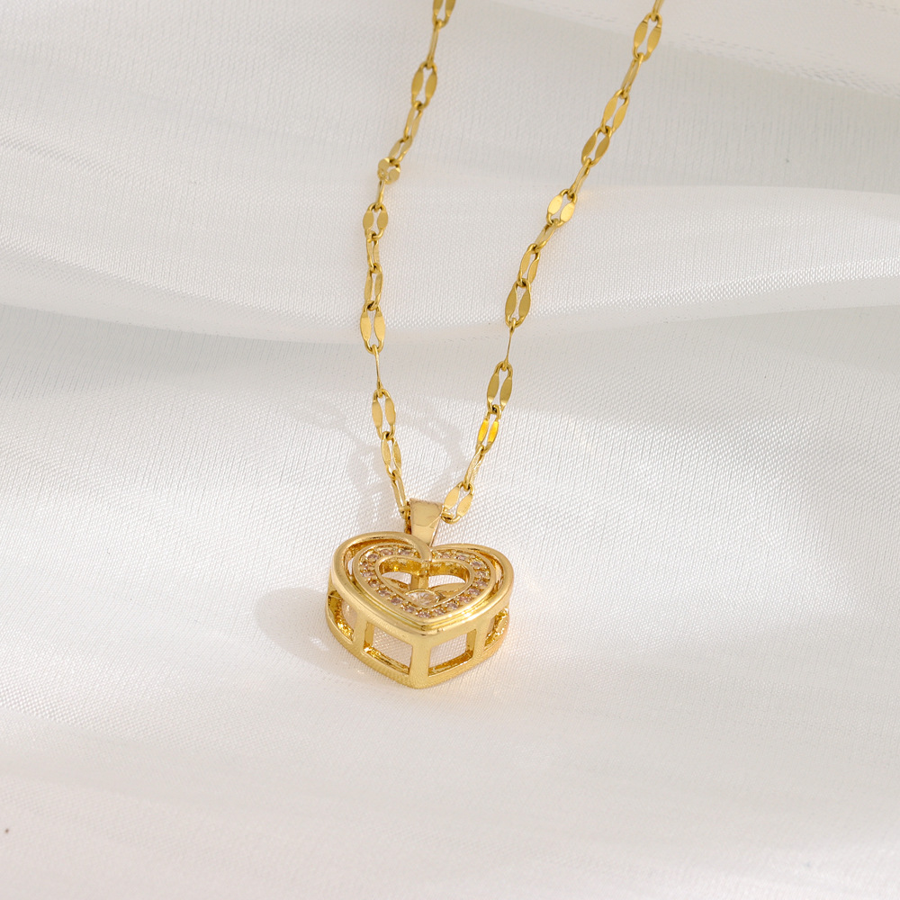 Loving Heart Pendant Double Layer Necklace